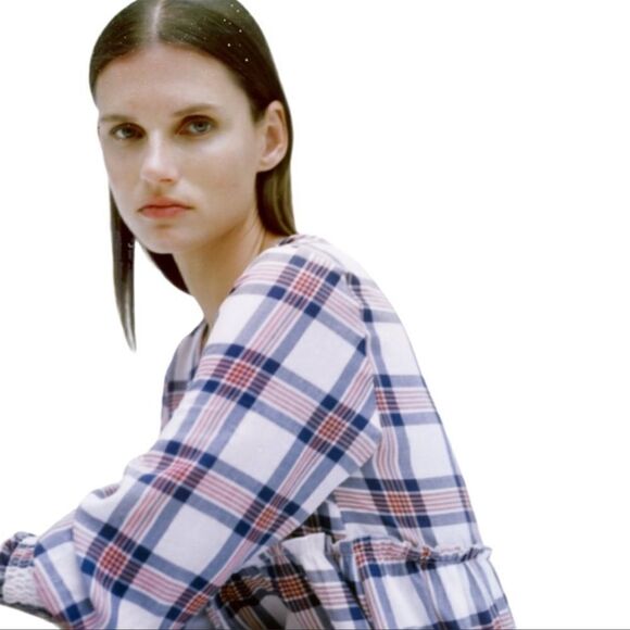 ZARA PLAID MINI DRESS - Picture 4 of 6